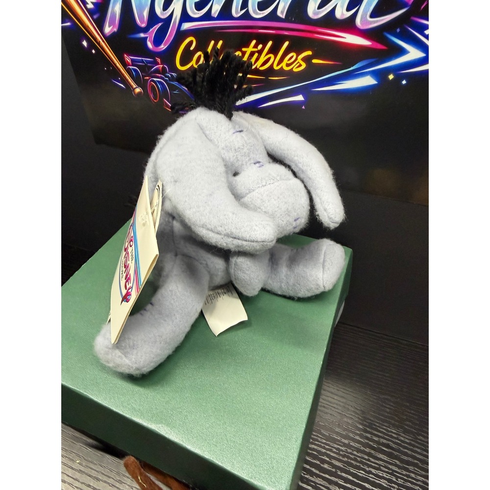 Disney Store Classic Pooh Eeyore Mini Bean Bag Plush 7 Inch NWT Blue Grey Donkey